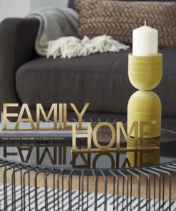 Petals And Blooms Home Decor Table Top Decor FAMILY Or HOME Gold Metal Tabletop Sign