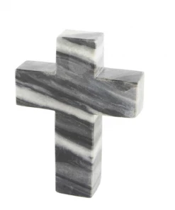 Petals And Blooms Home Decor Table Top Decor Grey Marble Cross