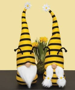 Petals And Blooms Decor Bee Stripe Gnomes | 2 Assorted