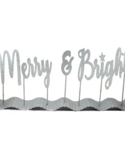 Petals And Blooms Home Decor Merry & Bright Galvanized Table Sign