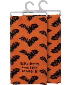 Petals And Blooms Home Decor Batty Doesn’t Cover It Dish Towel