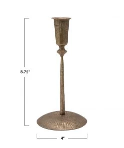 Petals And Blooms Home Decor Everyday Decor Gold Hammered Metal Taper Holder