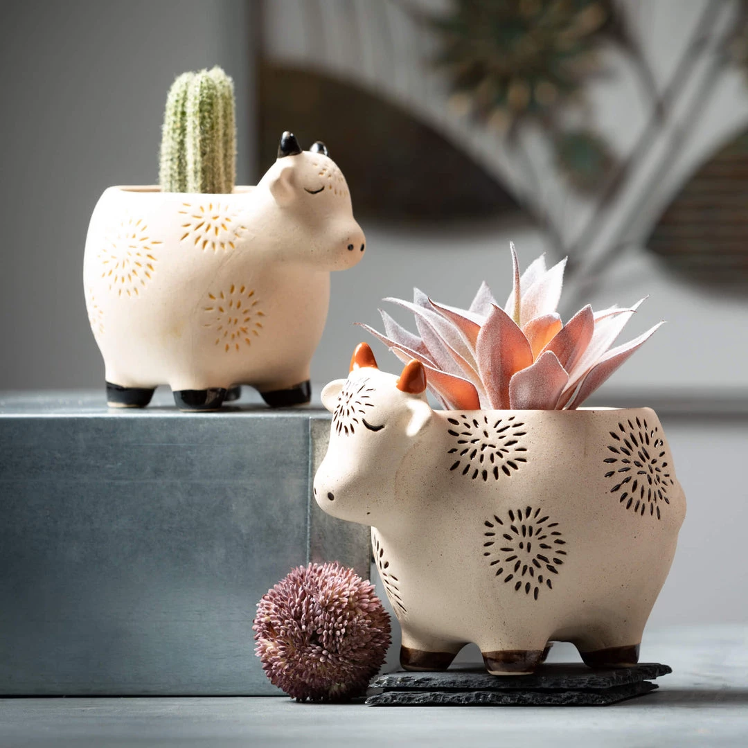 Petals And Blooms Home Decor Vases & Pots Lynden Cow Planters | 2 Assorted 3 Petals And Blooms Home Decor Vases & Pots Lynden Cow Planters | 2 Assorted