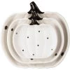 Petals And Blooms Home Decor Black & White Dot Pumpkins Plate Set