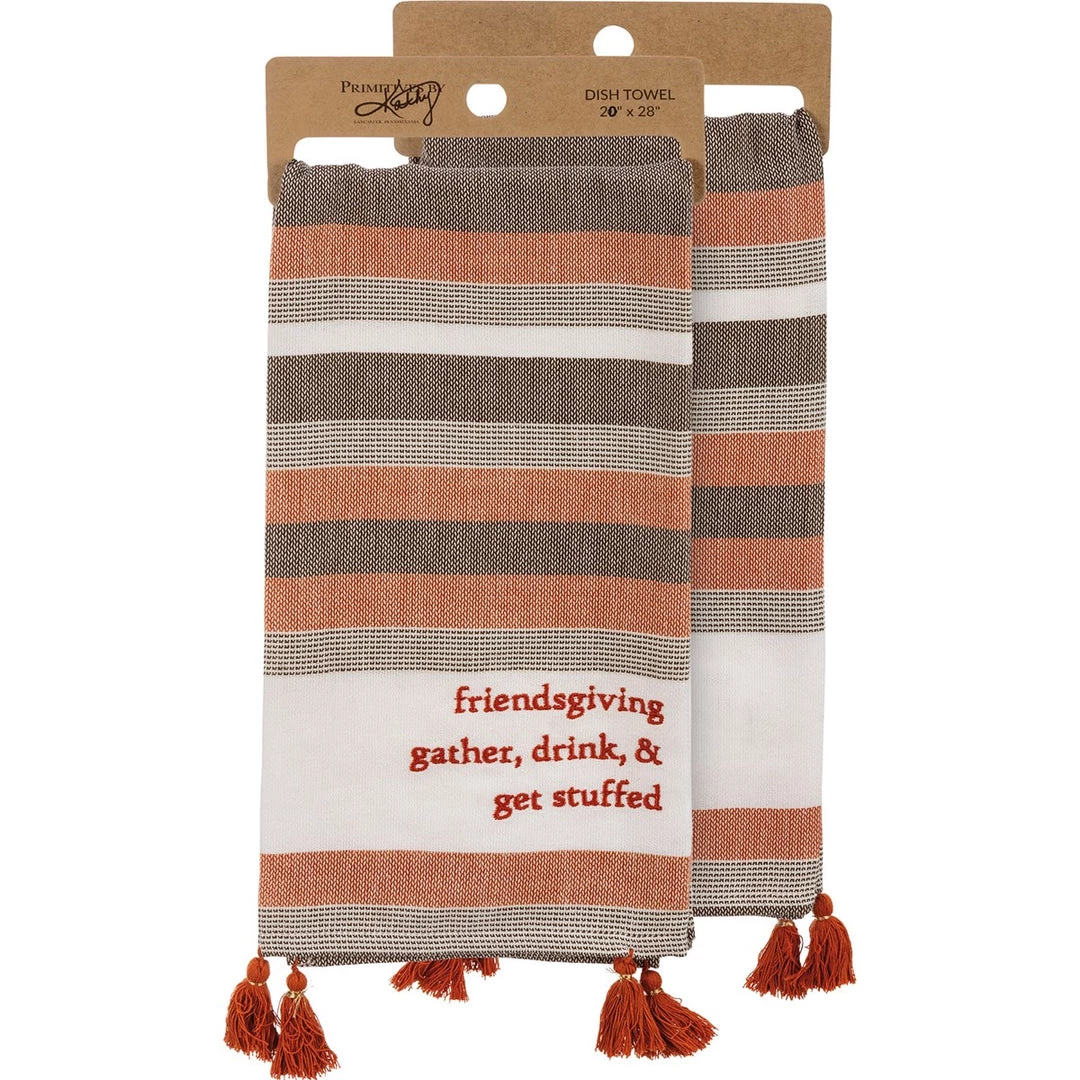 Petals And Blooms Home Decor Friendsgiving: Gather, Drink & Get Stuffed Dish Towel Fall & Halloween Decor 1 Petals And Blooms Home Decor Friendsgiving: Gather, Drink & Get Stuffed Dish Towel Fall & Halloween Decor