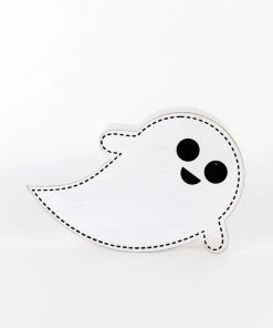 Petals And Blooms Home Decor Fall & Halloween Decor Wood Cutout Ghost With Face And Outline