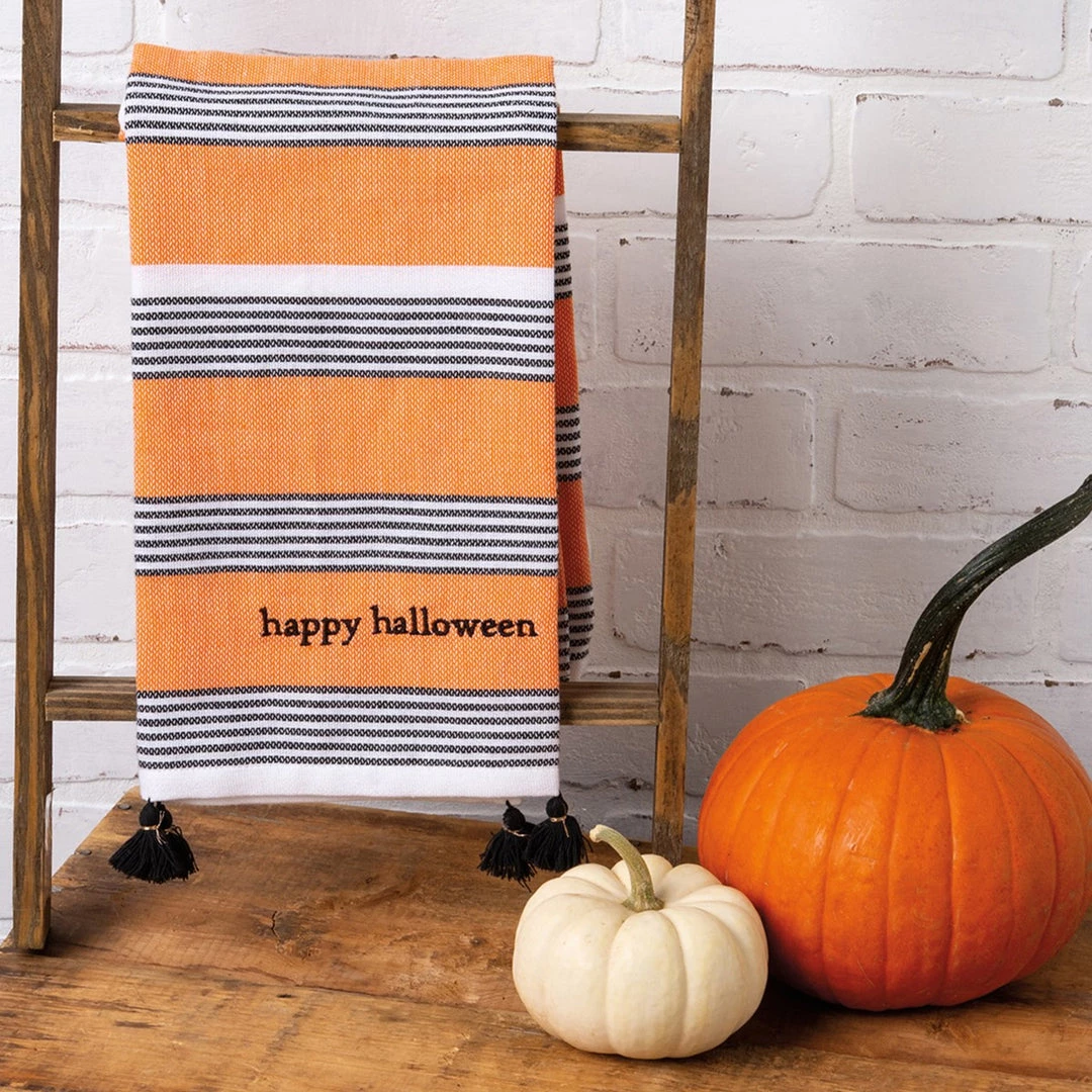 Petals And Blooms Home Decor Fall & Halloween Decor Happy Halloween Dish Towel 1 Petals And Blooms Home Decor Fall & Halloween Decor Happy Halloween Dish Towel