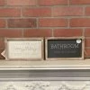 Petals And Blooms Home Decor Double Sided Block Sign “bathroom/everything” Signs + Wall Decor