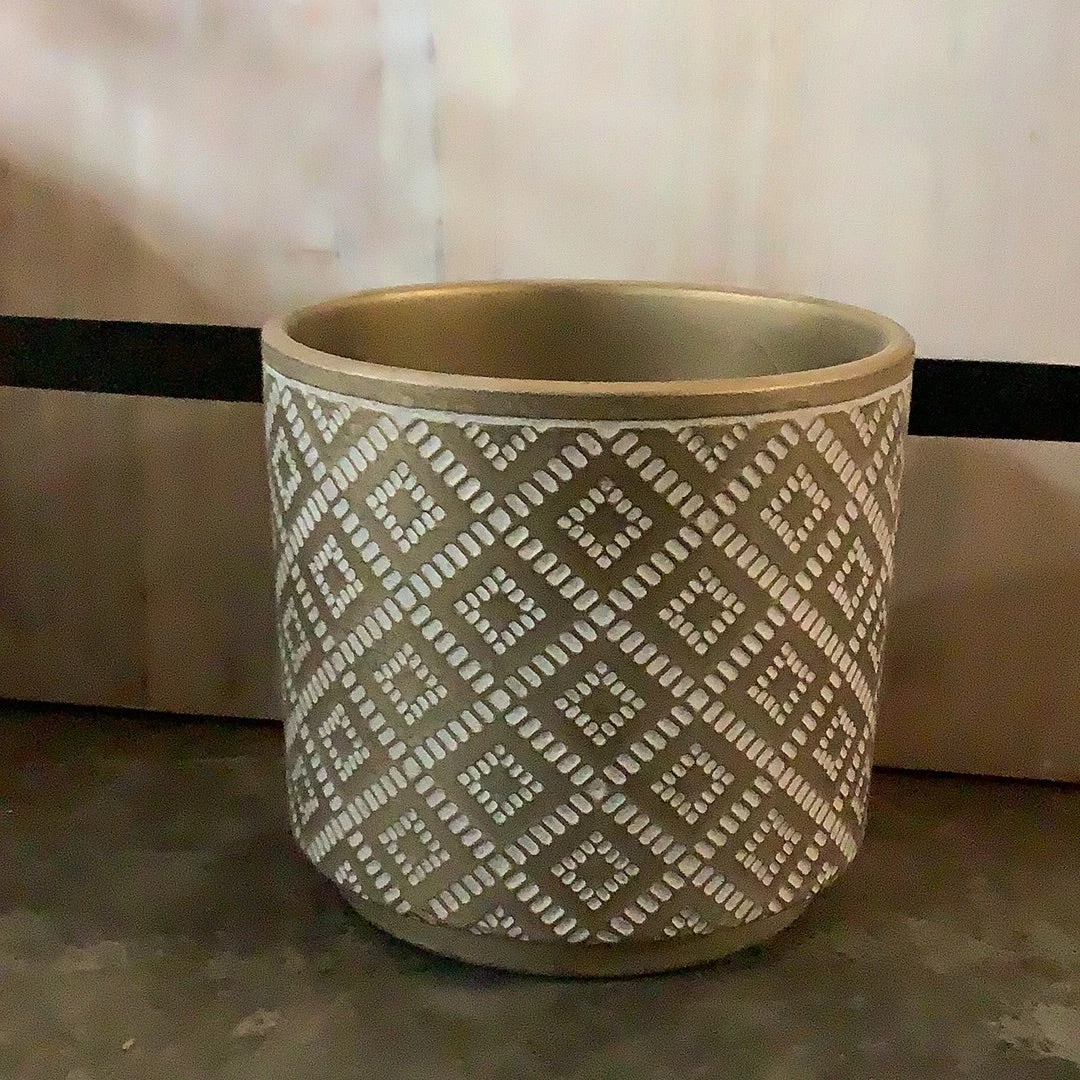 Petals And Blooms Home Decor Patterned Pot With Gold, 3 Assorted Vases & Pots 3 Petals And Blooms Home Decor Patterned Pot With Gold, 3 Assorted Vases & Pots