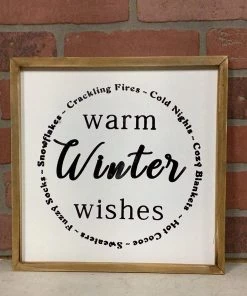 Petals And Blooms Home Decor Warm Winter Wishes Sign Signs + Wall Decor