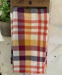 Petals And Blooms Decor Dish Towel Pink Plaid Spring Decor