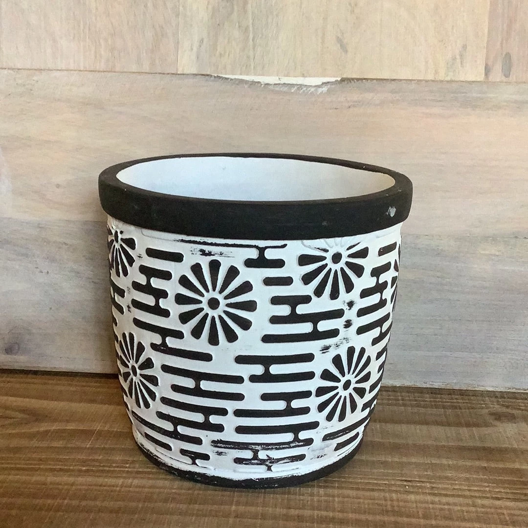 Petals And Blooms Decor Small Black And White Flower Pot 1 Petals And Blooms Decor Small Black And White Flower Pot