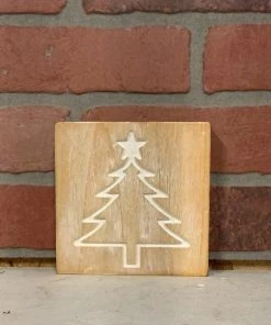 Petals And Blooms Home Decor Signs + Wall Decor Christmas Tree Block Sign