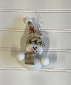 Petals And Blooms Home Decor Plush Holiday Snowman Ornament