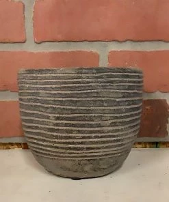 Petals And Blooms Home Decor Black Washed Striped Pot Vases & Pots