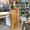 Petals And Blooms Home Decor Tall Wood Charcuterie Board W. Gold Handle