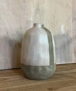 Petals And Blooms Decor Large White/Grey Bud Vase