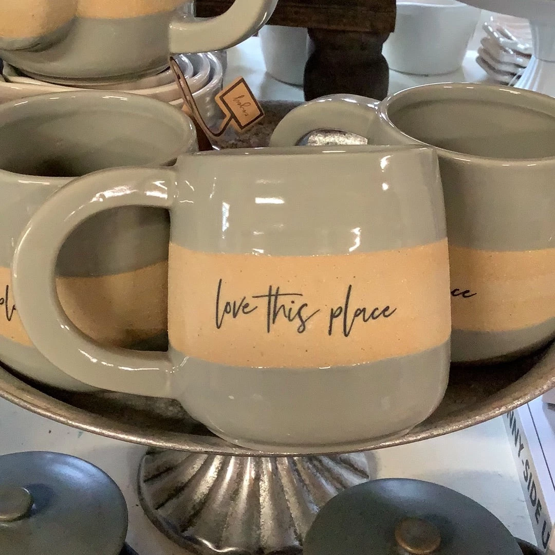 Petals And Blooms Decor Everyday Decor Love This Place Stoneware Turquoise Tea Mug 1 Petals And Blooms Decor Everyday Decor Love This Place Stoneware Turquoise Tea Mug