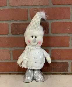 Petals And Blooms Home Decor Scottie The Silver/white Snowman Gnomes