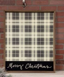Petals And Blooms Home Decor Signs + Wall Decor Merry Christmas Plaid Sign
