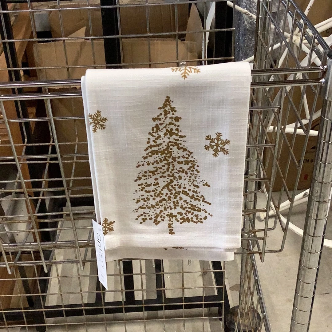Petals And Blooms Home Decor Christmas Decor Gold Stamped Tree Christmas Dishtowel 1 Petals And Blooms Home Decor Christmas Decor Gold Stamped Tree Christmas Dishtowel