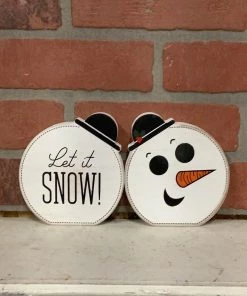 Petals And Blooms Home Decor Signs + Wall Decor Snowman/snow Wood Cutout Sign