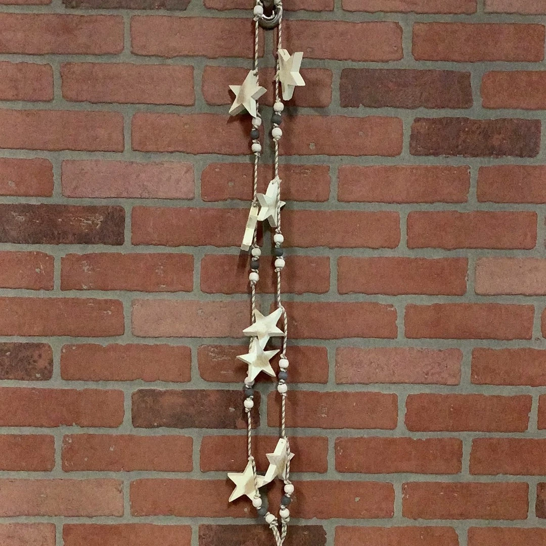 Petals And Blooms Home Decor Home Décor White And Gray Star/Bead Garland 1 Petals And Blooms Home Decor Home Décor White And Gray Star/Bead Garland