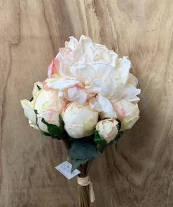 Petals And Blooms Home Decor Blooming Pink Peony Bouquet Greenery + Floral