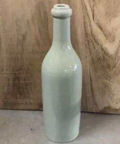 Petals And Blooms Decor Taupe Stoneware Bottle Vase