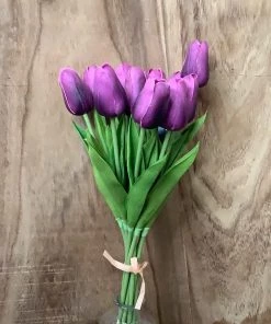 Petals And Blooms Decor Real Touch Tulip Bundle | Purple Everyday Decor