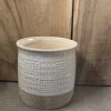 Petals And Blooms Decor Beige Pot With Lower 1/2 Sandy, Dots And Arrow Design Everyday Decor