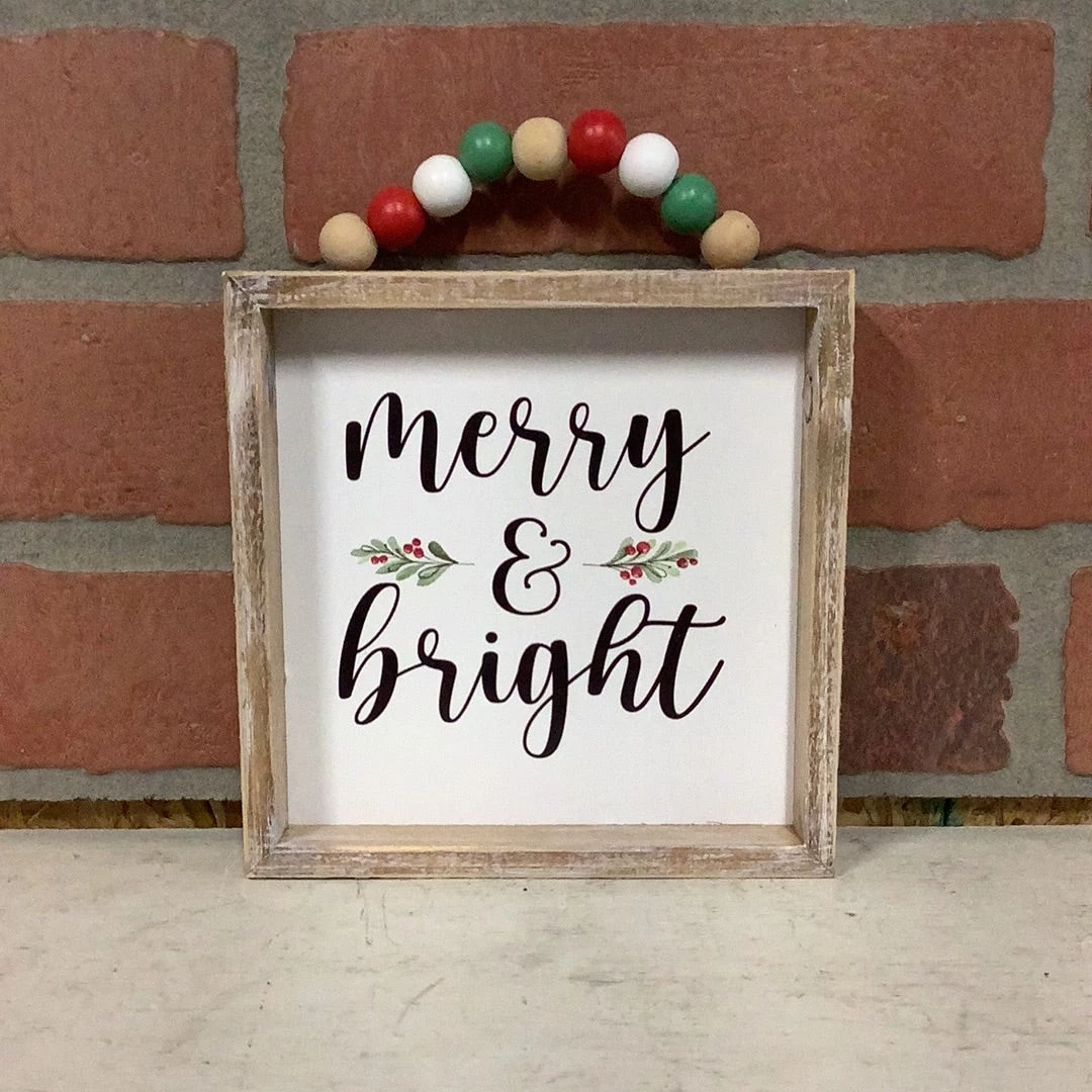 Petals And Blooms Home Decor Signs + Wall Decor Beaded Wood Holiday Block Sign 2 Petals And Blooms Home Decor Signs + Wall Decor Beaded Wood Holiday Block Sign