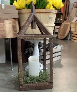 Petals And Blooms Home Decor House Shaped Lantern | Brown Table Top Decor