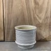 Petals And Blooms Decor Large Cream Ribbed Pot