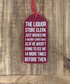 Petals And Blooms Home Decor Liquor Clerk Bottle Tag