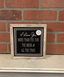 Petals And Blooms Home Decor Double Sided Wood Frame Melting/Moon Sign