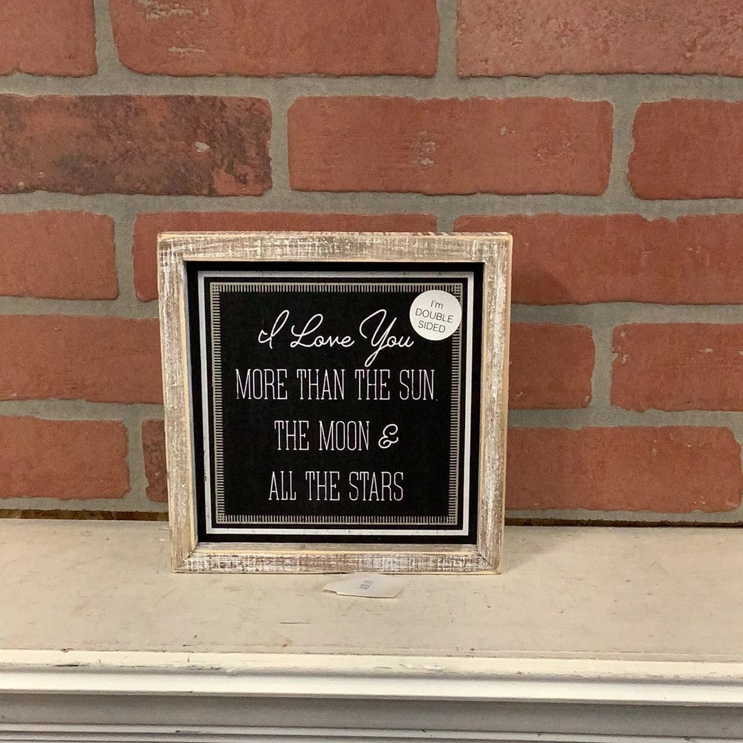 Petals And Blooms Home Decor Double Sided Wood Frame Melting/Moon Sign 2 Petals And Blooms Home Decor Double Sided Wood Frame Melting/Moon Sign