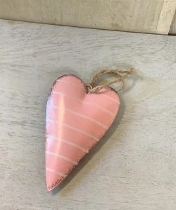 Petals And Blooms Home Decor Metal Striped Hearts