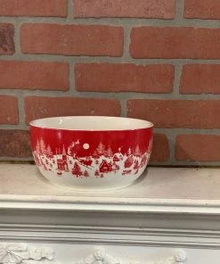 Petals And Blooms Home Decor Red Christmas Village Bowls | 3 Sizes Kitchen Essentials