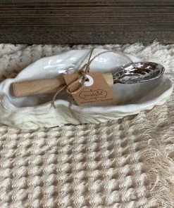 Petals And Blooms Decor Oyster Shaped Dip Set Everyday Decor