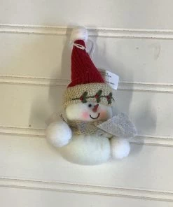 Petals And Blooms Home Decor Plush Holiday Snowman Ornament