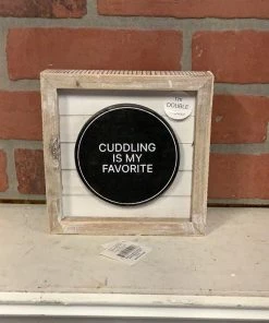 Petals And Blooms Home Decor Double Sided Wood Frame Christmas/Cuddling Sign Signs + Wall Decor