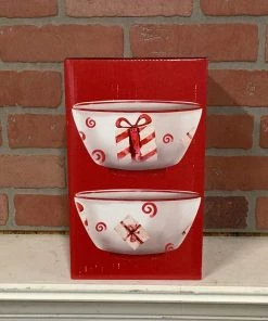 Petals And Blooms Home Decor Christmas Decor Happy Santa Ceramic Bowl