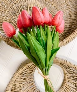 Petals And Blooms Decor Real Touch Tulip Bundle | Red