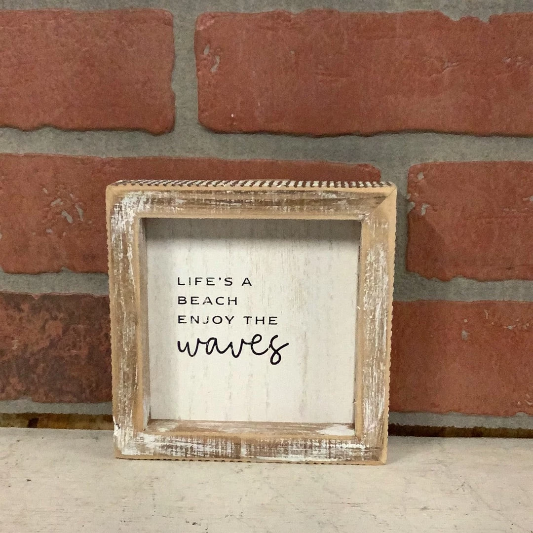 Petals And Blooms Home Decor Block Sign “life’s A Beach Enjoy The Waves Signs + Wall Decor 1 Petals And Blooms Home Decor Block Sign “life’s A Beach Enjoy The Waves Signs + Wall Decor