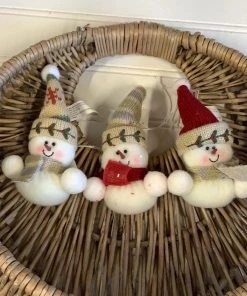 Petals And Blooms Home Decor Plush Holiday Snowman Ornament