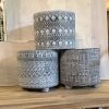 Petals And Blooms Home Decor Grey & Black Aztec Pots