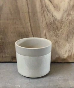 Petals And Blooms Decor Large Beige 2-Tone Pot W/ Crackle