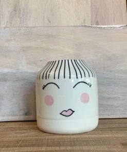 Petals And Blooms Home Decor Vases & Pots Ladie Face Pot With Hair