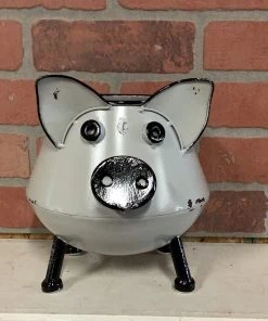 Petals And Blooms Home Decor Small Grey Pig Planter Vases & Pots